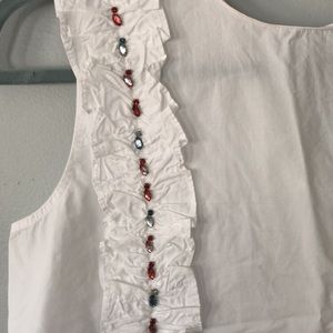 Zara cotton shirt with gem detail